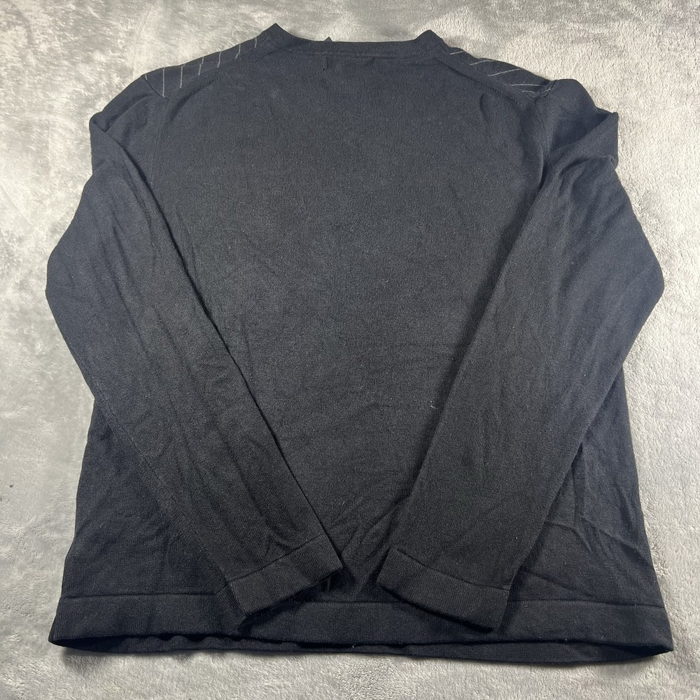 Banana Republic Sweater Men's Medium Black Silk Cashmere V Neck Vtg - Picture 3 of 8